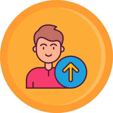 Oklu adam. Web simgesi basit illüstrasyon