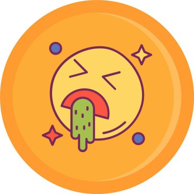 Emoji simgesi tasarım, renkli vektör çizim