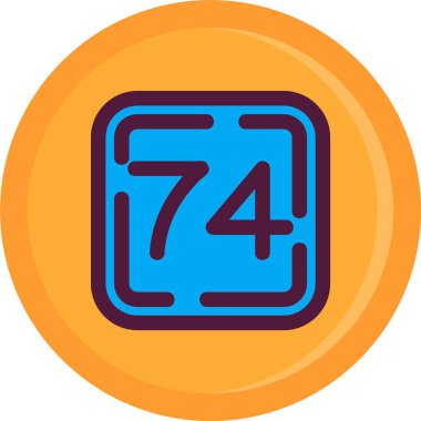 Çemberdeki yedi sayısının vektör çizimi