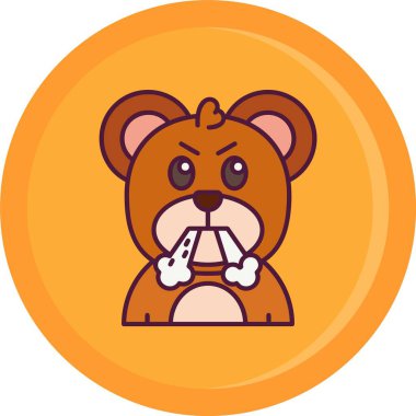 vektör ayı çizgi film simgesi