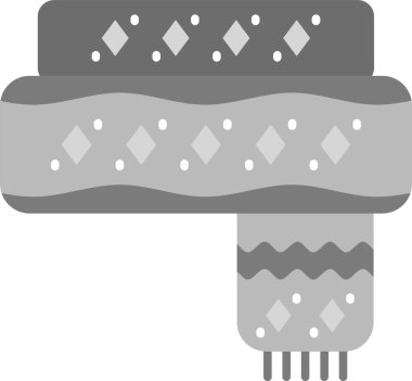 Düz stil örülmüş eşarp kış simgesi