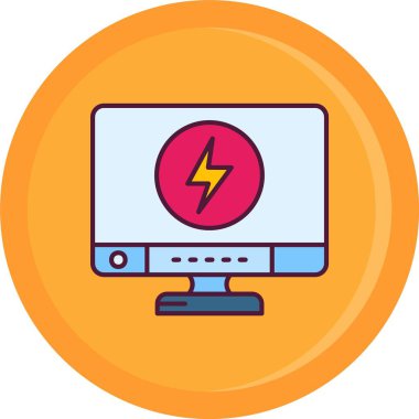 Bilgisayar simgesi. dizin bilgisayar vektör rengi düz izole