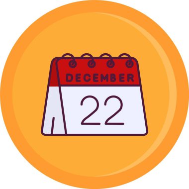 Takvim Düz Çember Vektör Simgesi Tasarımı