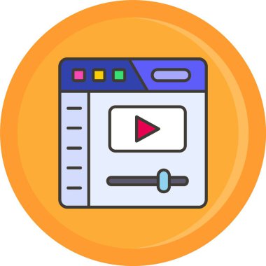 çevrimiçi pazarlama düz simgesi, vektör, illüstrasyon