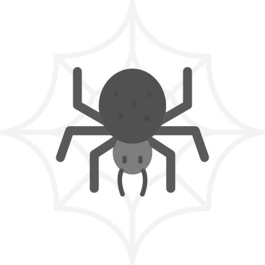 Beyaz arkaplanda izole edilmiş tek renkli örümcek ikonu. böcekler sembolü