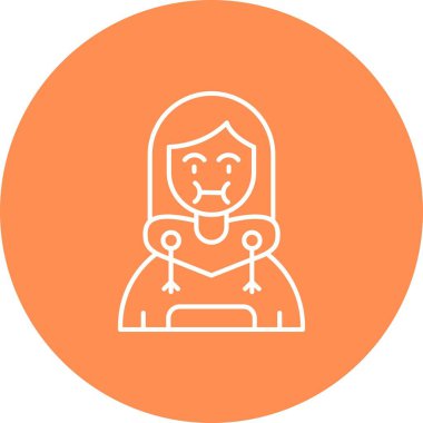 Atkı çizgisi vektör simgesi olan güzel kız