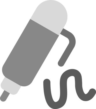 mikrofon vektör simgesi. biçim düz bicolor sembolü, gri ve gri renkler, yuvarlak açılar, beyaz arkaplan.