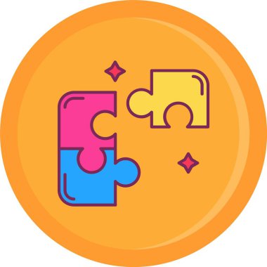 Bulmaca vektör simgesi, basit vektör illüstrasyonu