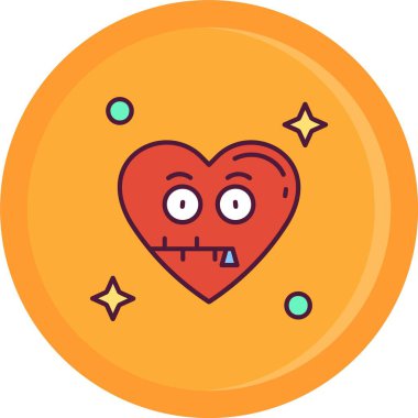 Gözlü kalp, ikon, vektör