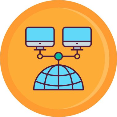 Genel bağlantı simgesi. Ana hat genel bağlantı vektör rengi düz izole