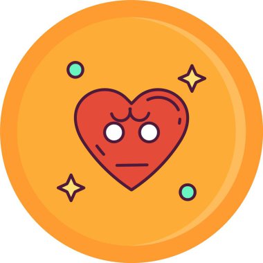 İfade simgesi olan kalp. Özet gözlerle kalp.