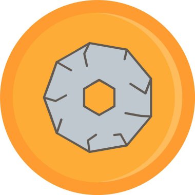 Donut düz simgesi, vektör illüstrasyonu