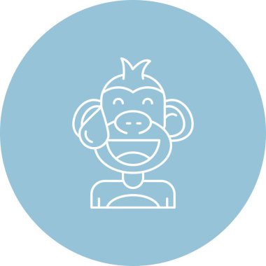 vektör maymun simgesi, vektör illüstrasyonu