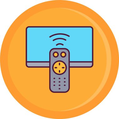 Uzaktan denetim simgesi renk ana hatları vektörü