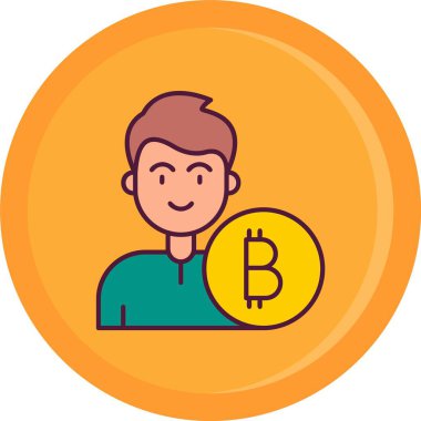 bitcoin. Web simgesi basit illüstrasyon