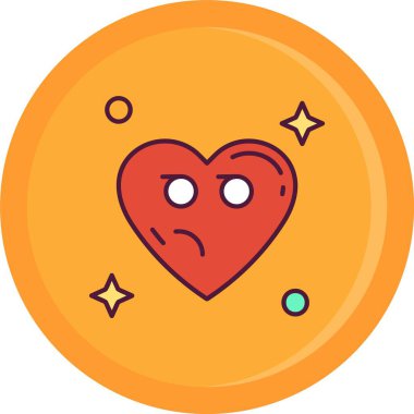 kalp emoji simgesi tasarımı, vektör