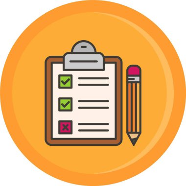 Kontrol Listesi Düz Vektör Simgesi