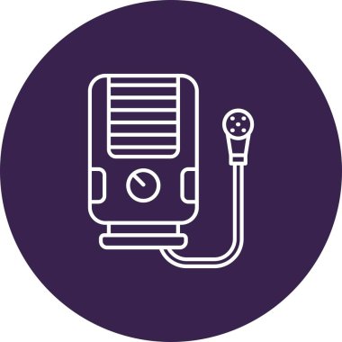 Benzersiz radyo ve mikrofon vektör simgesi