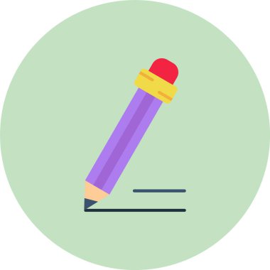 kalem düz vektör simgesi