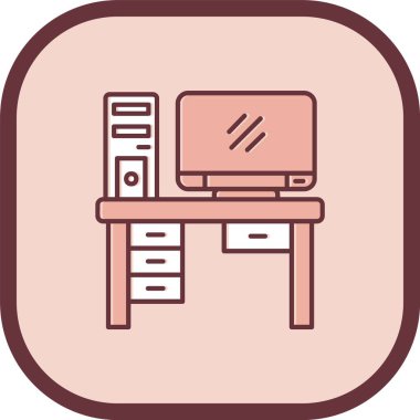 Ofis ve işyerinin vektör illüstrasyonu