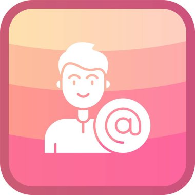 Beyaz gömlekli bir adamın vektör çizimi ve konuşma balonlu kırmızı bir eşarp.