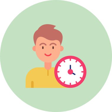 Saat düz simgesi, vektör, illüstrasyon