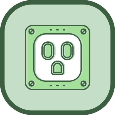 Eşsiz Soket Vektör Satır Simgesi