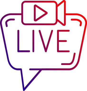 canlı yayın simgesi, canlı yayın vektör illüstrasyonu