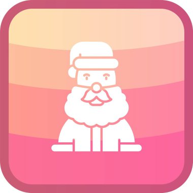 Eşarplı ve sakallı Noel Baba. Noel, yeni yıl. vektör illüstrasyonu