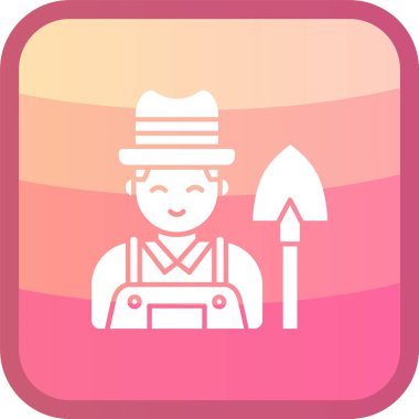 Vektör çiftçi simgesi, basit vektör illüstrasyonu