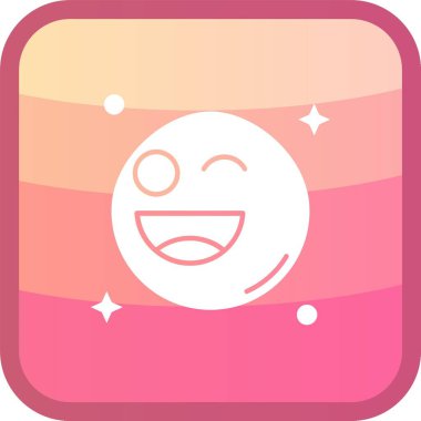 Moda Biçimli Mutlu Emoji Simgesi İzole Arkaplan