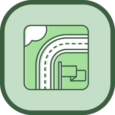 Benzersiz yol çizgisi vektör simgesi