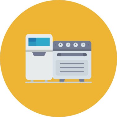 Mutfak fırını dairesi vektör simgesi dekoru