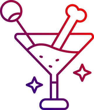 Kokteyl ikonu vektör illüstrasyonu