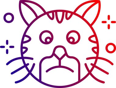 Şirin kedi suratlı çizgi filmin vektör çizimi