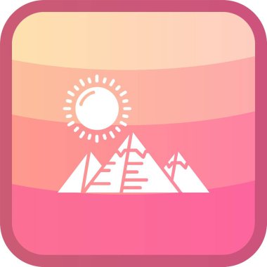 güzel günbatımı vektör simgesi