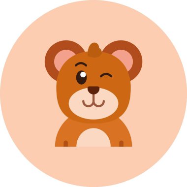 Ayı yassı ikon vektör çizimi