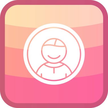 Güneş çizgisi vektör simgesine sahip eşsiz bir adam.