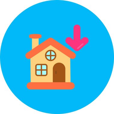 kalp şeklinde simgesi olan ev, basit vektör illüstrasyonu