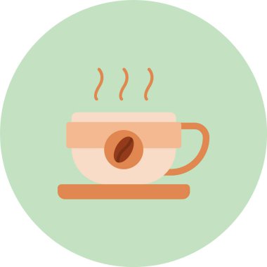 sıcak fincan simgesi, vektör illüstrasyonu