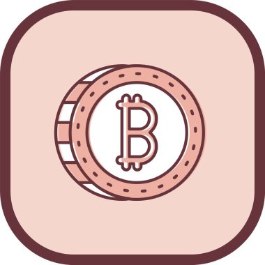 Benzersiz kripto birim vektör çizgisi simgesi