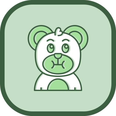 Kocaman gözleri ve kocaman gözleri olan sevimli bir oyuncak ayı.