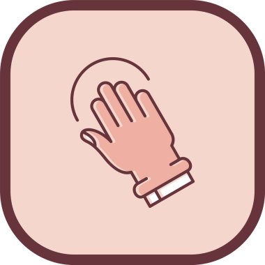 Eldiven simgesiyle el, düz dizayn