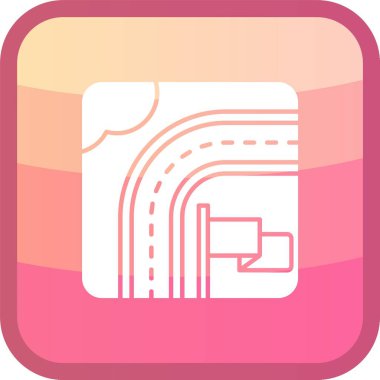 Güzel Route Glyph Vektör Simgesi