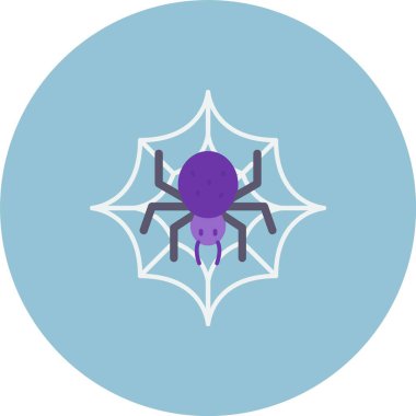 Örümcek simgesi, vektör illüstrasyonu, düz