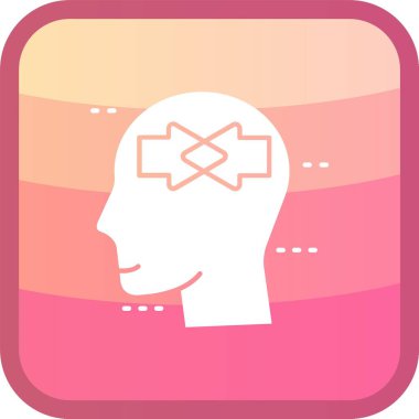 Benzersiz beyin vektör çizgisi simgesi