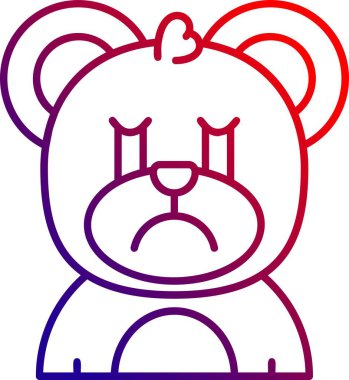 Ağlayan ayı emojisi ifadesi ve yüz ifadesi