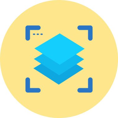 Mavi ve sarı bir ikonun vektör illüstrasyonu