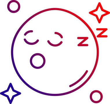 Eşsiz Uyuyan Ay vektör çizgisi simgesi