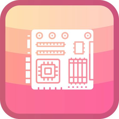 Benzersiz Cpu çip vektör simgesi